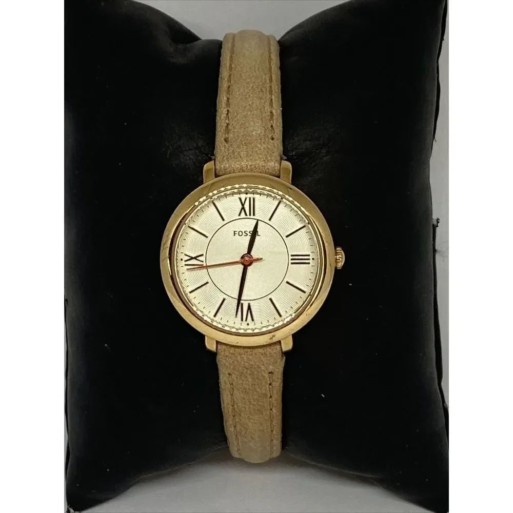 Fossil Jacqueline ES3802 Women Sand Leather Analog Dial Quartz Wrist Watch XR326